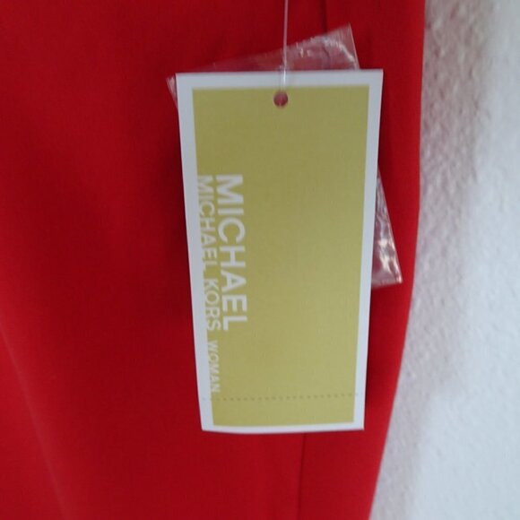 Michael Kors Cropped Pants Women's Plus Size 24W Red Stretch - Picture 5 of 6